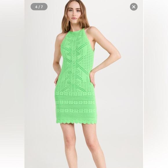 Jonathan Simkhai Bright Green Shireen Engineered Lace Mini Dress NWT XS - Picture 5 of 15